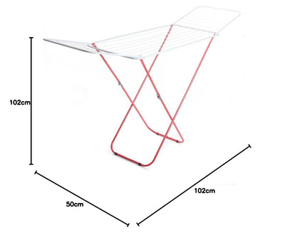 rg-vertrieb Wäscheständer Flügelwäschetrockner rot Wäschetrockner Wäsche Trocknen 18m Länge 184cm x 50cm x 102cm