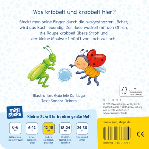 ministeps: Lustige Kribbel-Krabbel Tiere: Mein erstes Fingerspielbuch. Ab 12 Monaten.