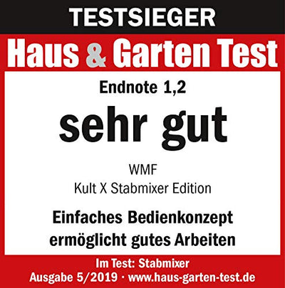 WMF Kult X Edition Stabmixer, Zauberstab 600 W, Pürierstab Edelstahl mit variabler Geschwindigkeitseinstellung, Purierstab Edelstahl matt
