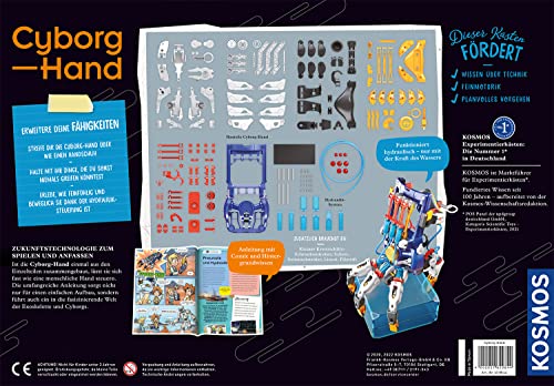 KOSMOS 620844 Cyborg-Hand - hydraulisch gesteuerte XXL-Roboter-Hand, größenverstellbar, auch für Linkshänder geeignet, Experimentierkasten für Kinder ab 10-14 Jahre