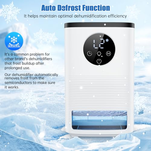 Luftentfeuchter Elektrisch Entfeuchter Keller 1600mL Raumentfeuchter klein Dehumidifier Automatisches Abtauen Mit 7 Farbe Nachtlicht Schlafmodus Entfeuchter Leise für Wohnung Badezimmer Schlafzimmer