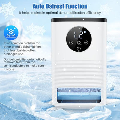 Luftentfeuchter Elektrisch Entfeuchter Keller 1600mL Raumentfeuchter klein Dehumidifier Automatisches Abtauen Mit 7 Farbe Nachtlicht Schlafmodus Entfeuchter Leise für Wohnung Badezimmer Schlafzimmer