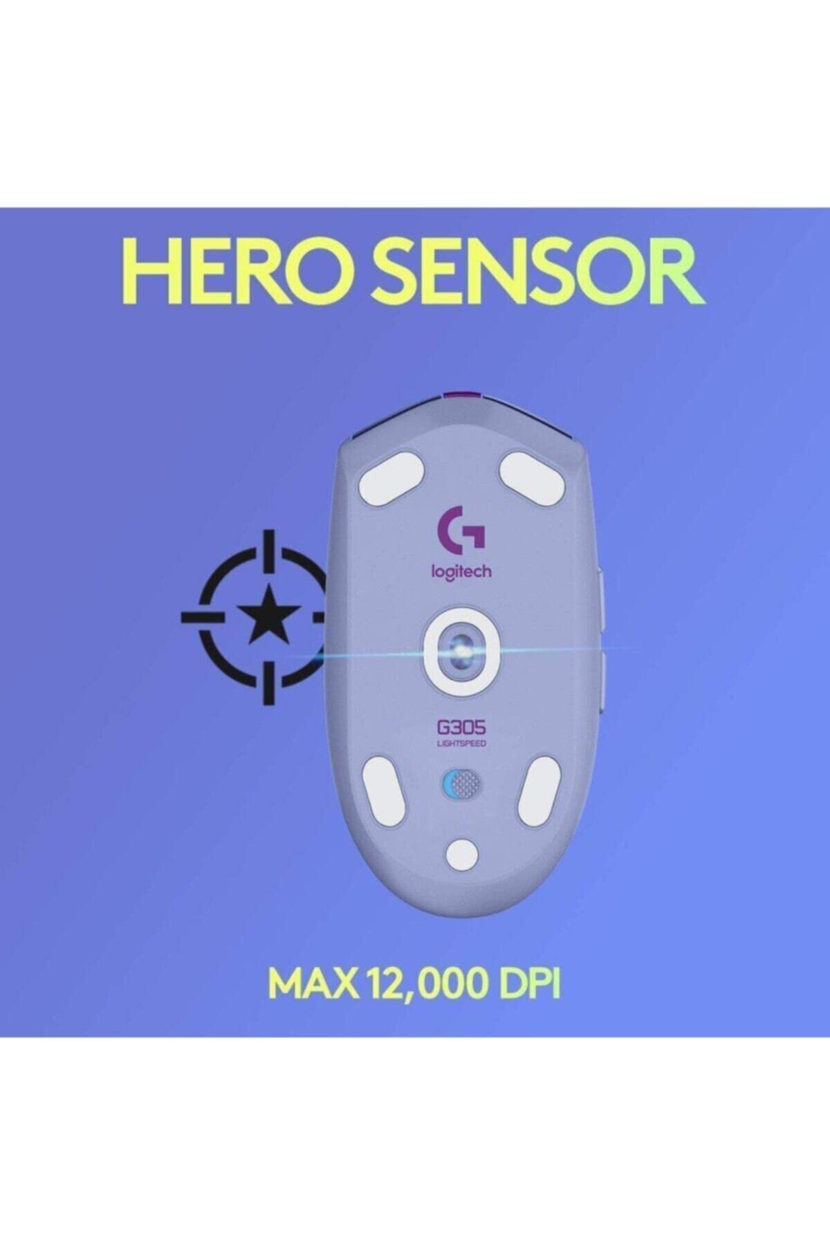 Logitech G305 LIGHTSPEED kabellose Gaming-Maus mit HERO 12K DPI Sensor, Wireless Verbindung, 6 programmierbare Tasten, 250 Stunden Akkulaufzeit, Leichtgewicht, PC/Mac - Lila