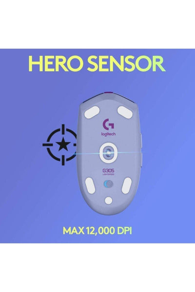 Logitech G305 LIGHTSPEED kabellose Gaming-Maus mit HERO 12K DPI Sensor, Wireless Verbindung, 6 programmierbare Tasten, 250 Stunden Akkulaufzeit, Leichtgewicht, PC/Mac - Lila