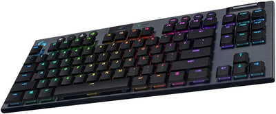 Logitech G915 LIGHTSPEED TKL Tenkeyless kabellose mechanische Gaming-Tastatur, Taktiler GL-Tasten-Switch, LIGHTSYNC RGB, Ultraschlankes Design, 40+ Stunden Akkulaufzeit, Deutsches QWERTZ-Layout-Carbon
