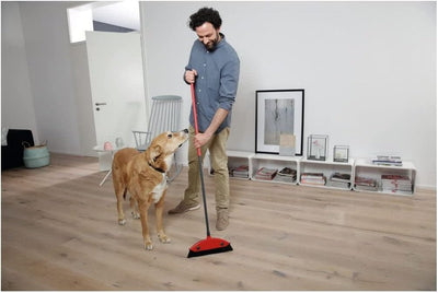Vileda Multi Besen, mit Teleskopstiel, Kautschukborsten, gegen Tierhaare, Stiellänge 75–130 cm, für alle Böden, ideal auch für Teppiche