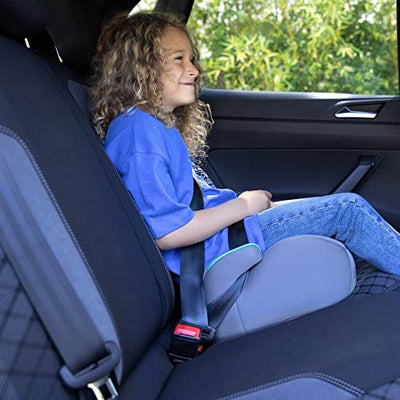 Bebeconfort Manga i-Safe, Reboarder Kindersitz, 6–12 Jahre, 125–150 cm, Folgekindersitz, Kompakt & Leicht (<1 kg), Einfache Gurtmontage, Gepolstert, Soft-Touch-Gewebe, Full Black