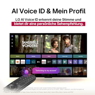 LG OLED65C5ELB TV 65 Zoll (165 cm) 4K OLED evo AI TV (α9 Gen8 4K AI Prozessor, webOS 25, 120Hz (VRR bis zu 144Hz)) [Modelljahr 2025]