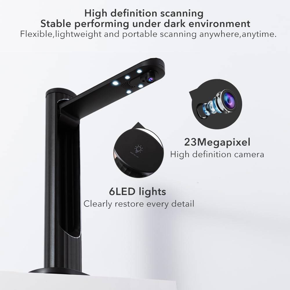 Savornest K2 Dokumentenscanner 23 MP: Automatisches Flachrechnen bis zum A3-Format Buchscanner OCR in Echtzeit für Windows Mac, SDK & Twain für Büros, Klassenzimmer und eBook