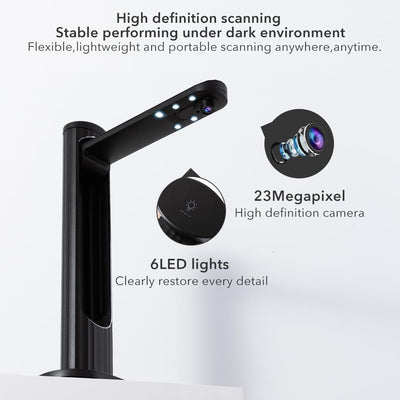 Savornest K2 Dokumentenscanner 23 MP: Automatisches Flachrechnen bis zum A3-Format Buchscanner OCR in Echtzeit für Windows Mac, SDK & Twain für Büros, Klassenzimmer und eBook