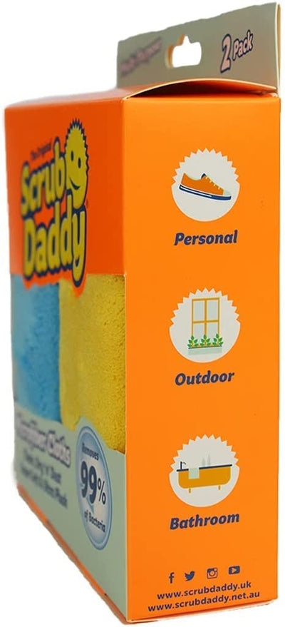 Scrub Daddy Microfaser Tuch - Allzwecktücher im Doppelpack, waschbarer Spüllappen, Zaubertücher zur Reinigung von verstaubtem Glas, Auto, Fenstern, Geschirr und mehr – Mehrfarbig