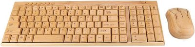 Komfortable kabellose Maus, Bambus-Bambus-Tastatur, ultradünnes Holz für Windows/Ios/Android