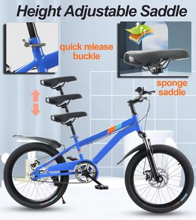 LSQXSS Mountainbike für Jugendliche, Singlespeed-Fahrrad mit stoßgedämpfter Vordergabel, Doppelscheibenbremsen, Stadtrad, höhenverstellbarer Sattel, Komfortables Cruiser-Bike