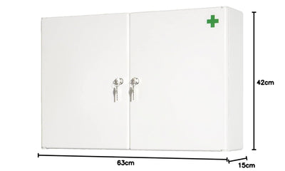 Jokey Medizinschrank abschließbar, großer Medizinschrank in Weiß, Arzneischrank Hausapotheke Erste Hilfe Schrank Medi II