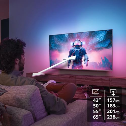 Philips Ambilight 'The One' 65PUS9000 4K QLED Smart TV - 65 Zoll Display mit P5 Perfect Picture Engine Ultra HD, Titan OS, Dolby Vision und Dolby Atmos Sound