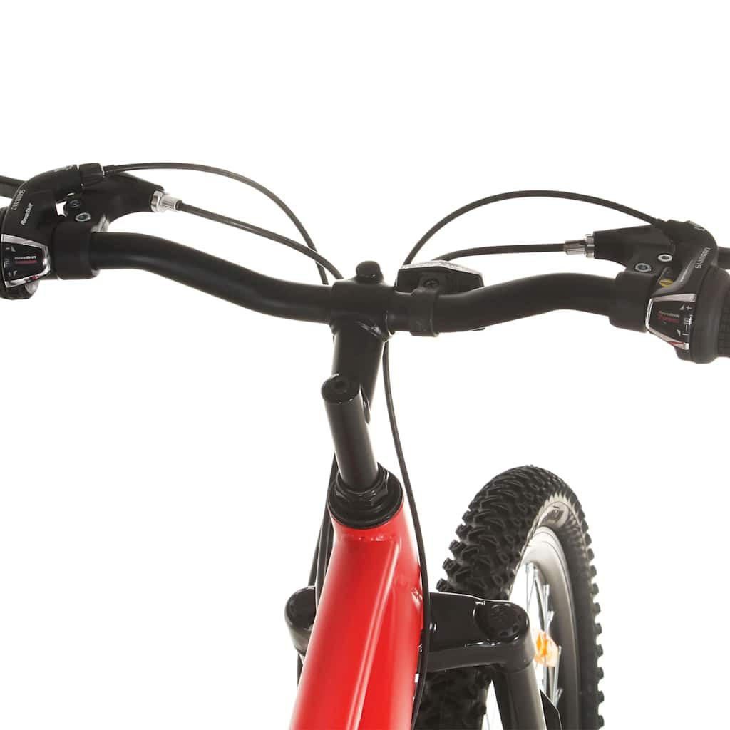 vidaXL Mountainbike 21 Gang 29 Zoll Rad mit Kettenwechsler Scheibenbremsen Schnellspann-Sattelstützenklemme Fahrrad Sportfahrrad 53cm Rahmen Rot