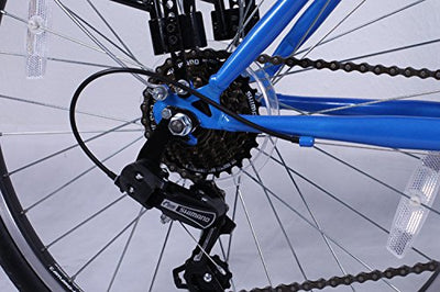 24 Zoll Jungen Fahrrad 21-Gang Shimano MIT Beleuchtung Farbe BLAU TMX