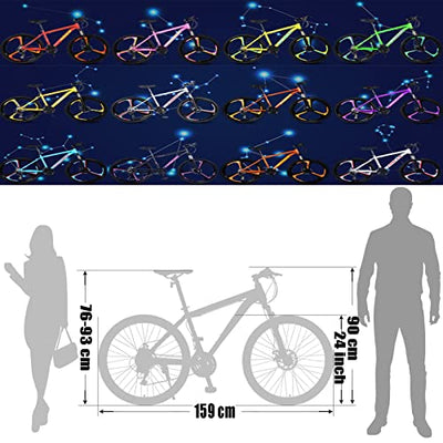 Mountainbikes, Hardtail Mountainbike 24 Zoll, 12 Constellations Mountain Trail Bike für Herren und Damen, Frontpension Mountainbike mit Doppelscheibenbremse, Mountainbikes aus Kohlenstoffstahl Arie