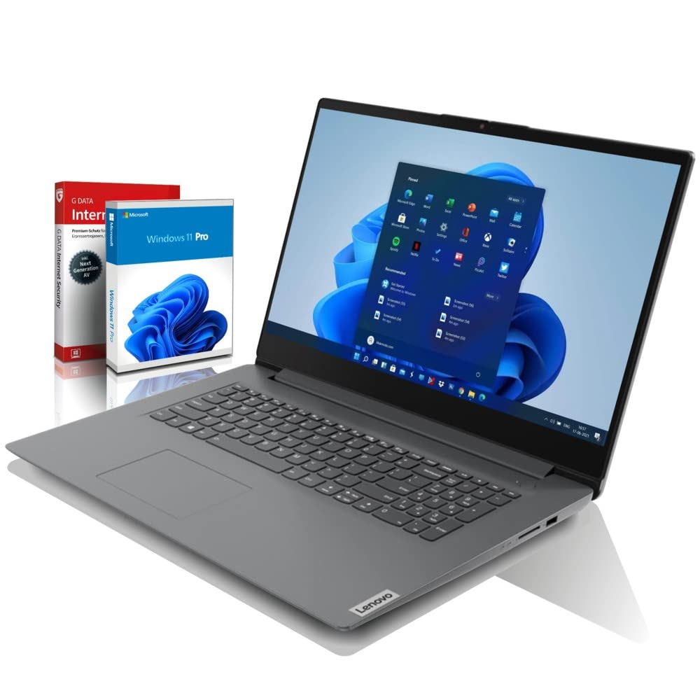 Lenovo (17,3 Zoll FullHD Notebook (Intel Core i3 1315U, 6 Kerne, 4.50 GHz, 24 GB DDR4, 1000 GB SSD, Intel UHD, HDMI, Webcam, Bluetooth, USB-C + USB 3.0, WLAN, Windows 11 Prof. 64 Bit) - 6932