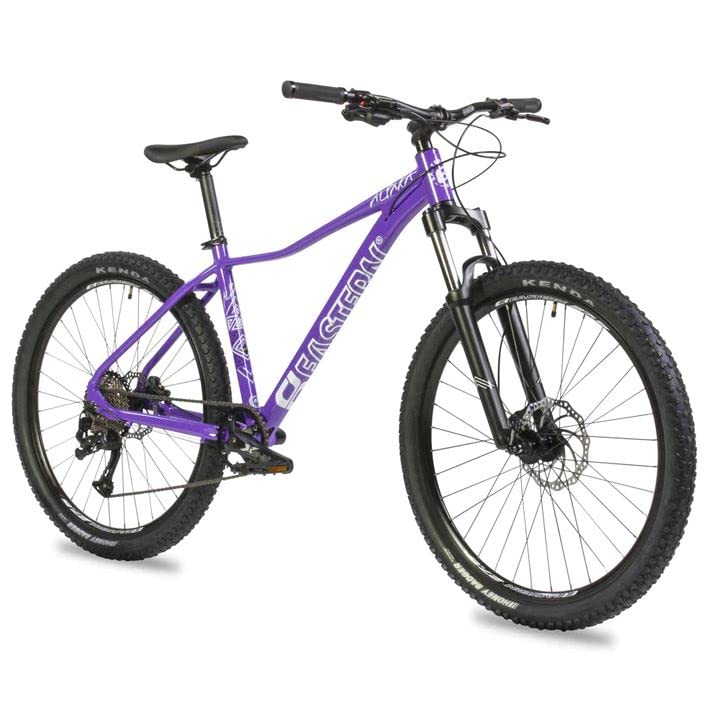 Eastern Bikes Alpaka 27,5" leichtes MTB-Mountainbike, 9-Gang, hydraulische Scheibenbremsen, Federgabel, in 3 Rahmengrößen Erhältlich (15", Lila)