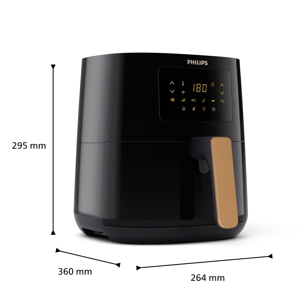 Philips Airfryer 5000-Serie L, 4.1L (0.8Kg), 13-in-1 Airfryer, Wifi verbunden, 90% Weniger Fett mit Rapid Air Technologie, Rezepte-App (HD9255/80)