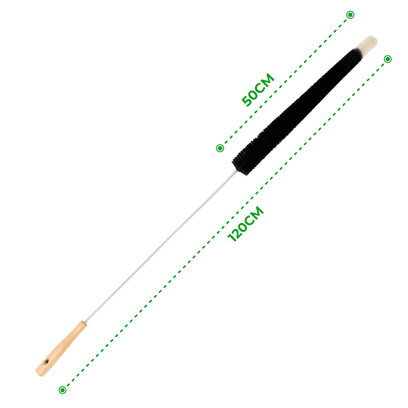 MaxxGoods Heizkörperbürste - 120 cm - Heizungsbürste mit Ziegenhaar Borsten - Ideal für die Reinigung von Flachheizkörpern