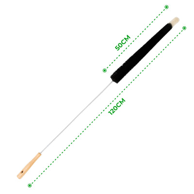 MaxxGoods Heizkörperbürste - 120 cm - Heizungsbürste mit Ziegenhaar Borsten - Ideal für die Reinigung von Flachheizkörpern
