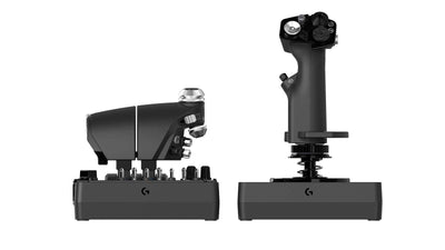 Logitech G X56 H.O.T.A.S. Schubregler & Stick-Controller für Weltraum-Simulationen, 6 Freiheitsgrade, 4 Federoptionen, +189 Programmierbare Befehle, RGB-Beleuchtung, 2x USB-Anschluss, PC - Schwarz