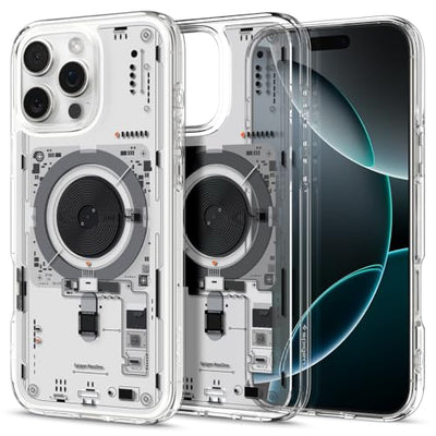 Spigen für iPhone 16 Pro Hülle [Anti-Yellowing] Ultra Hybrid MagFit Case Handyhülle Transparent Dünn Slim Kompatibel mit MagSafe -Neo One