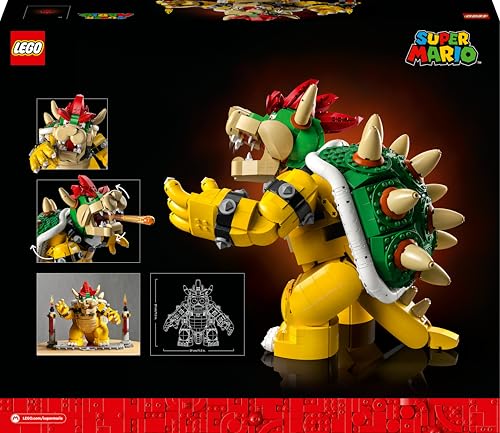 LEGO Super Mario Der mächtige Bowser, 3D-Modell-Bausatz, großes Set mit beweglicher Figur zum Sammeln, inkl. Duellplattform, Geschenkidee für Fans zum Austellen als Zimmer-Deko 71411