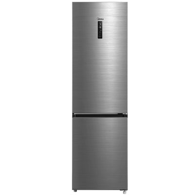 Midea MDRB521MIC46A Kühl-/Gefrierkombination/No Frost/WiFi-Steuerung/Inverter Kompressor/201 cm hoch / 59,5 cm breit /70 cm tiefe/177 kWh/Jahr/256 L Kühlteil/122 L Gefrierteil, Front Inox