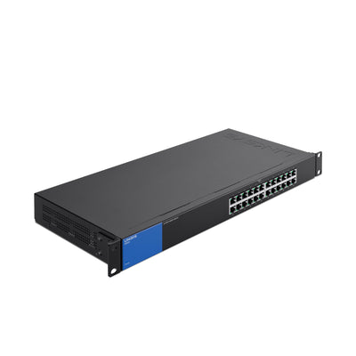 Linksys LGS124-EU 24-Port Unmanaged Gigabit-Netzwerk-Switch – Ethernet-Switch/Hub mit Metallgehäuse, Splitter – Platzierung an der Wand oder auf dem Schreibtisch im Büro oder zu Hause, Plug-and-Play