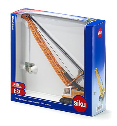 siku 1891, Seilbagger, 1:87, Metall/Kunststoff, Gelb, Öffenbare Schaufel, Inkl. drehbare Seilwinde