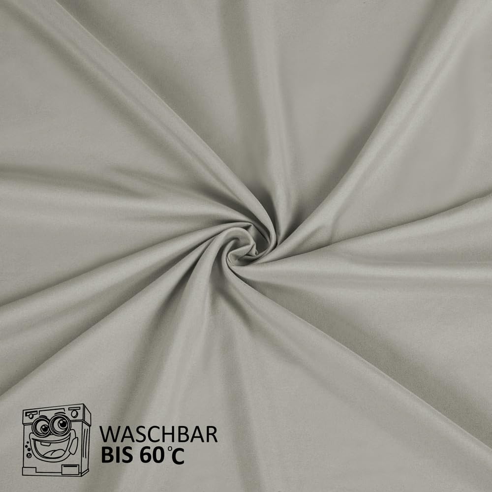 Softex Royal Baumwolle Bettwäsche 135x200 cm, 2 teiliges Bettwäsche Set, 2er Set mit 1 Kissenbezug 80x80 cm, Öko-Tex Bettwäsche Hellgrau, mit YKK Reißverschluss
