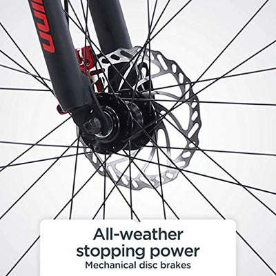 Schwinn Bonafide Herren Mountainbike Vorderradaufhängung 24-Gang 29-Zoll-Räder 43.2 cm Aluminiumrahmen Mattschwarz/Rot