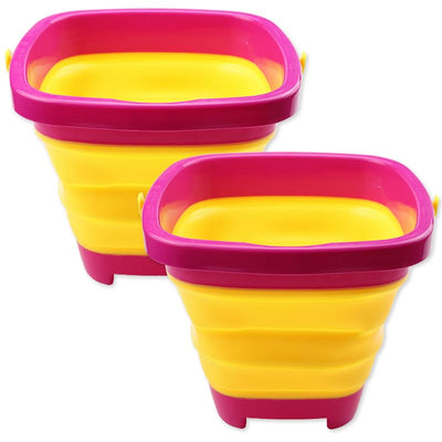 TLHWIN 3 STÜCKE Faltbarer Eimer Teleskopeimer Eimer Sandeimer Silikon Faltbarer Eimer, für Kinder Strand Spielen Campingausrüstung Wasser Fisch Waschen Garten Sommer Schwimmen Spielzeug Zuhause (B)