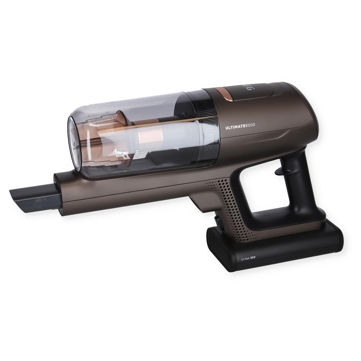 AEG ULTIMATE 8000 AP81A25ULT Akku-Staubsauger / Automatik / 5-Stufen Filtration / digitale Anzeige / Tierhaar-, Hartboden-, & Multi-Bodendüse / 3 Stufen / Akku wechselbar / Zubehör / 400ml / bronze