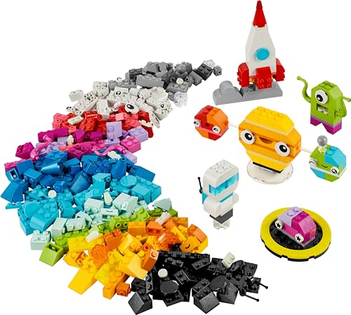 LEGO Classic Kreative Weltraumplaneten, baubares Sonnensystem-Modell für Kinder, Weltraum-Spielzeug mit Rakete, Raumschiff, Planeten und Alien, Geschenk für Kinder, Jungs und Mädchen ab 5 Jahren 11037