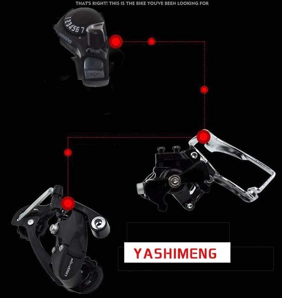 MU Mountainbike Für Kinder, Kleinstahlrahmen Mit Variabler Geschwindigkeit Kinderfahrrad Für 6-12 Jahre Alt Jungen Mädchen, Schüler Gebirgsfahrrad Mit Kessel Und Rücksitz, 6-Gang, Blau, 22Inch