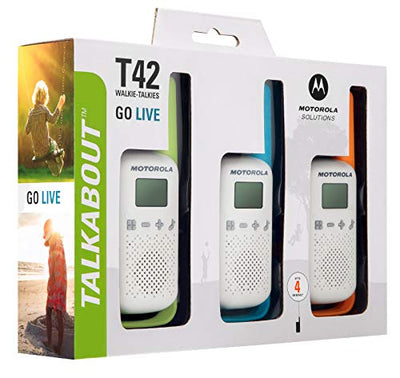 Motorola Talkabout T42 Triple PMR-Funkgeräte (3er Set, PMR446, 16 Kanäle, Reichweite 4 km)