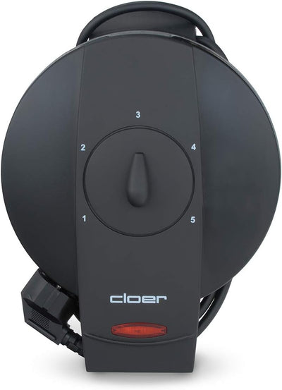 Cloer 1620 Waffeleisen für klassische Herzwaffeln, 930 W, Waffelgröße 15,5 cm, stufenlos wählbarer Bräunungsgrad, schwarz