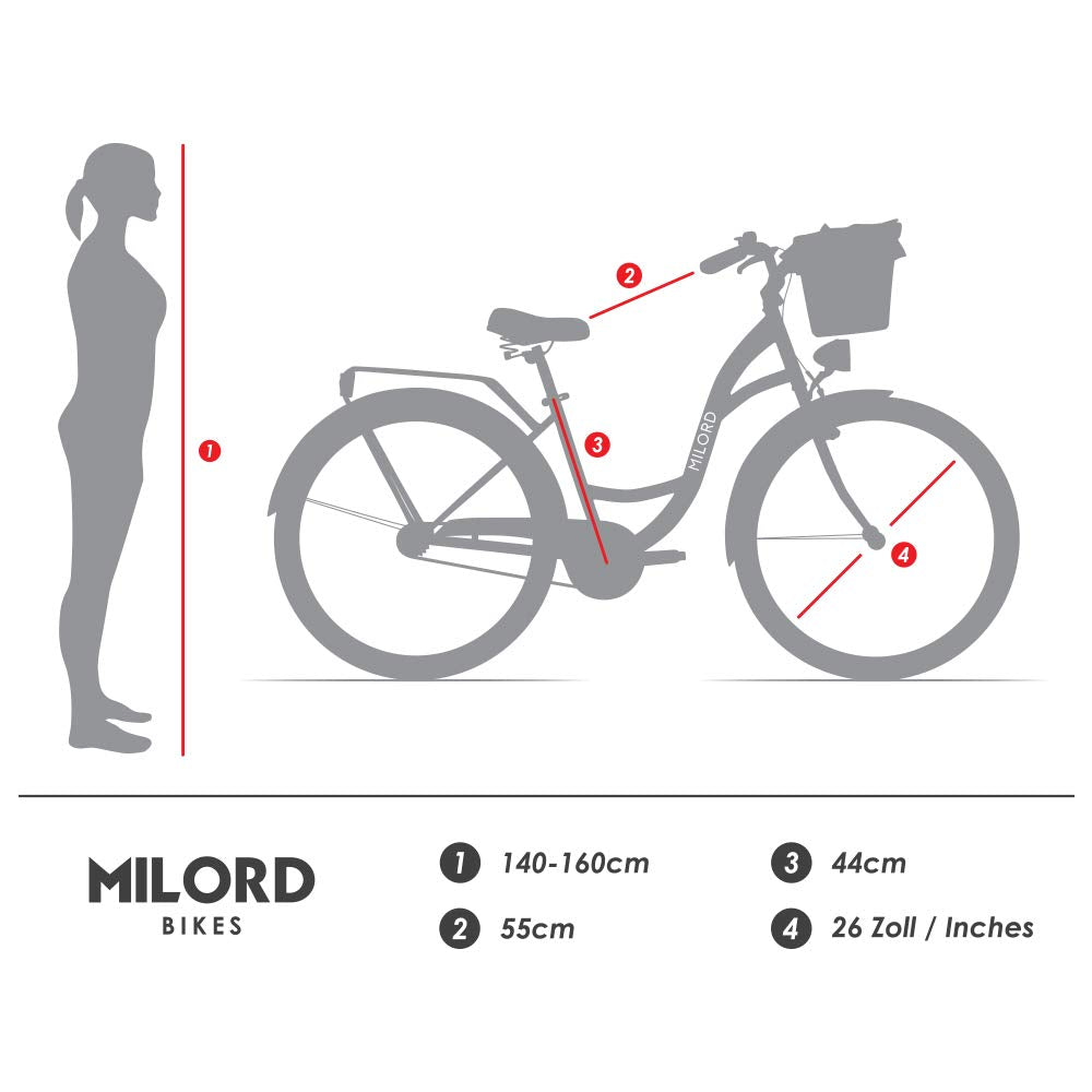 Balticuz OU Komfort Fahrrad Citybike Mit Weidenkorb Damenfahrrad Hollandrad Retro, 26 Zoll, Grün-Creme, 7-Gang