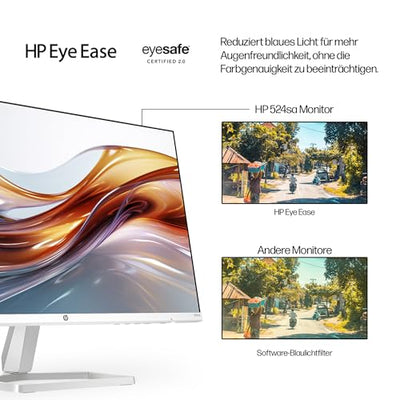 HP Series 5 524sa FHD IPS Monitor mit Lautsprechern | 60,5 cm (23,8 Zoll) | 100Hz | 16:9 | 1500:1 Kontrast | 99% sRGB | HDMI 1.4 | VGA | Entspiegelt | Neigung -5°+25° | Nachhaltig produziert | Weiß