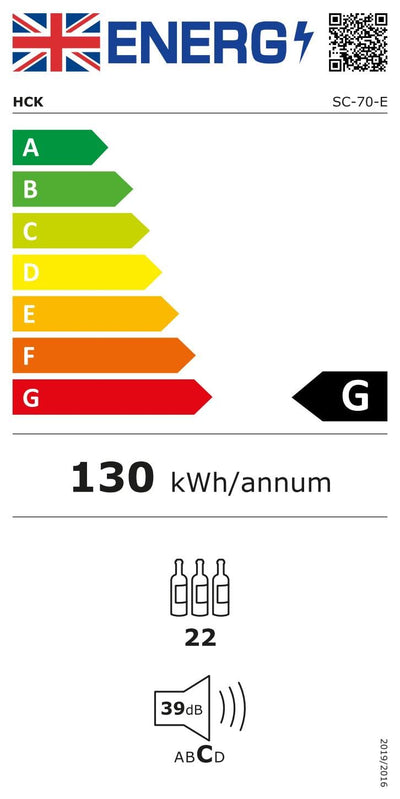 HCK 70L Weinkühlschrank für 24 Flaschen, 4-22°C Weinkühlschränke Flaschenkühlschrank, Getränkekühlschrank mit Glastür, Geräuscharmer Weinschrank, Frostfreie Glastür, Vollglas-Touchpanel, Schwarz