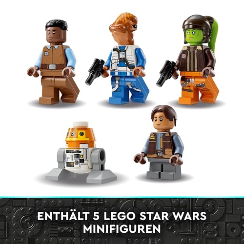 LEGO 75357 Star Wars Ghost & Phantom II Set mit 2 aus Bausteinen gebauten Ahsoka-Fahrzeugen, baubares Raumschiff-Spielzeug mit 5 Charakteren, darunter Jacen Syndulla und Einer Chopper-Droidenfigur