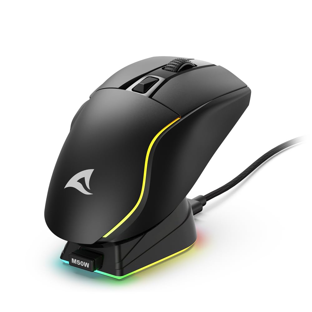 Sharkoon Skiller SGM50W Black, Wireless Optical Gaming Maus, RGB, PBT Button