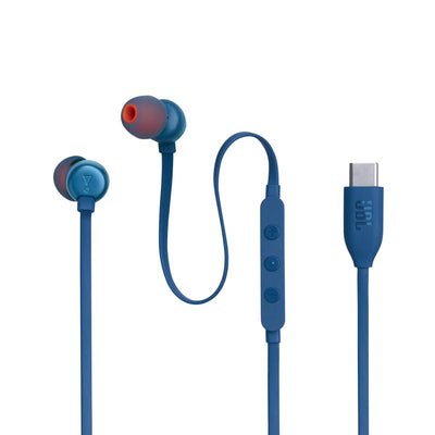JBL Tune 310 C Kopfhörer – Kabelgebundene In-Ear-Kopfhörer mit JBL Pure Bass Sound, Mikrofon und USB-C-Anschluss – Blau