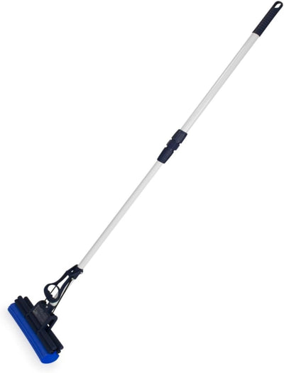 CleanAid OneTouch Easy Wischmopp, Bodenwischer, Wischer - besonders saugstark - PVA Schwamm und Teleskopstiel - Wischmopp mit Auswringfunktion, Tierhaarentferner, Schwamm, Bodenreinigung