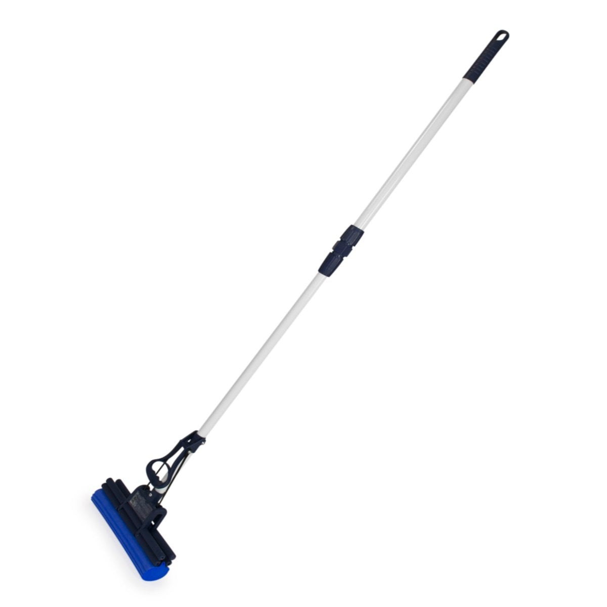 CleanAid OneTouch Easy Wischmopp, Bodenwischer, Wischer - besonders saugstark - PVA Schwamm und Teleskopstiel - Wischmopp mit Auswringfunktion, Tierhaarentferner, Schwamm, Bodenreinigung