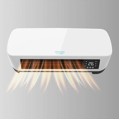 Cecotec Keramisches Wandheizgerät ReadyWarm 5200 Box Ceramic. 2000W, LED-Bildschirm und Fernbedienung, Temperaturregler mit zwei Leistunfsstufe un 3 Betriebsarten, Timer, 20 m2